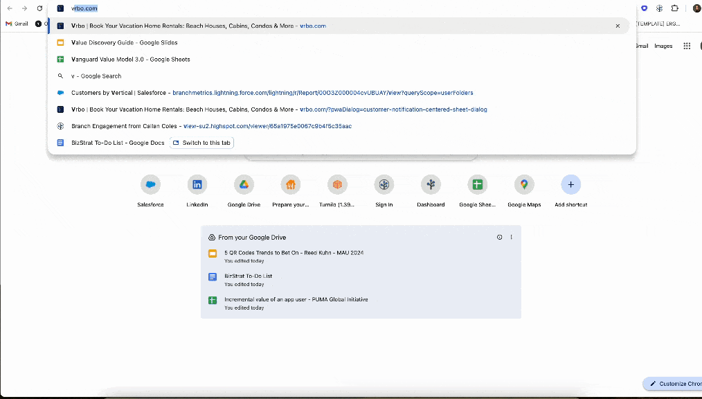User-triggered QR code on VRBO.com