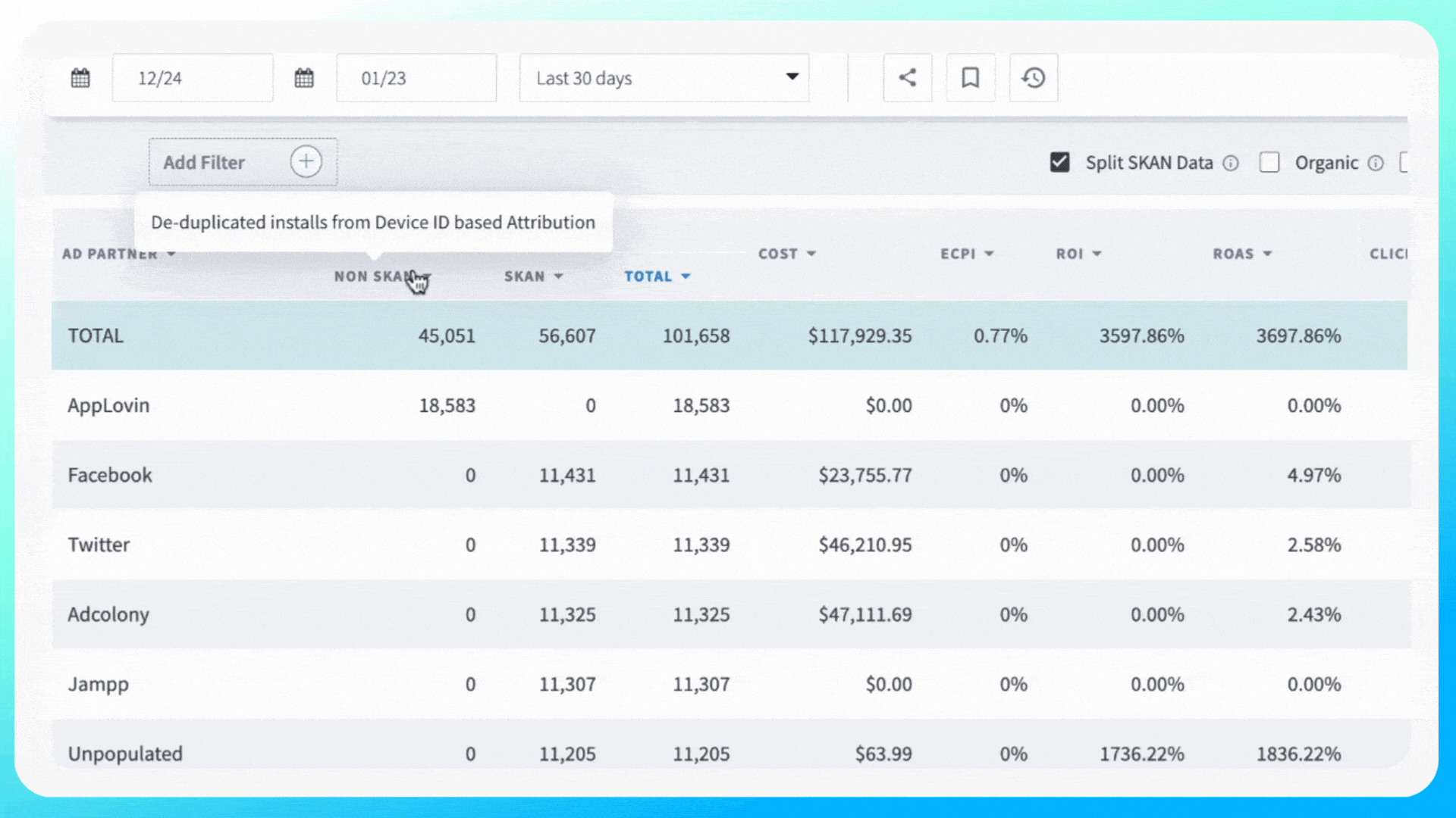 Gif image showing how to use the toggle that allows split viewing