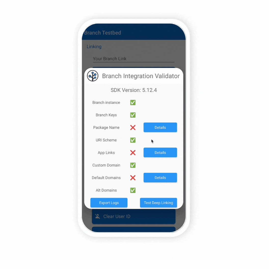 Gif demonstrating the the blue "Details" button.
