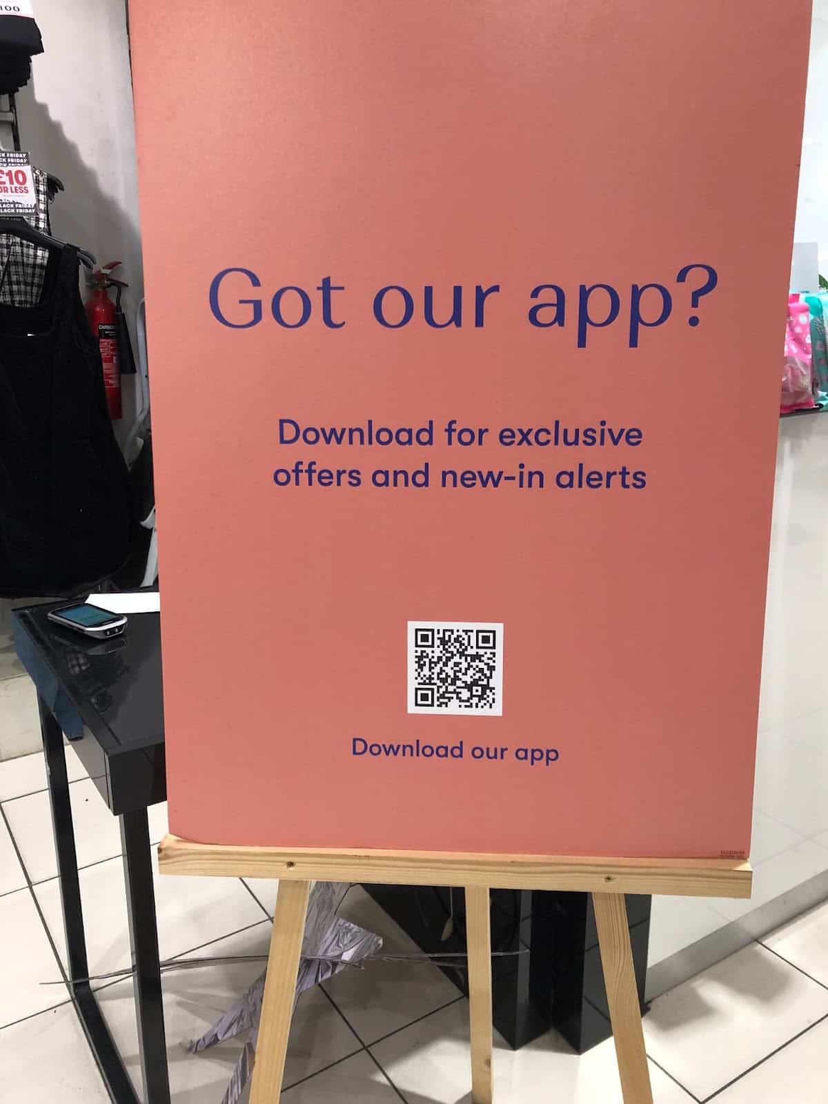 QR code sign to download a mobile app