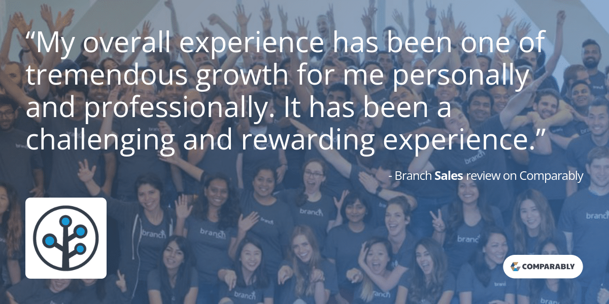 Branch sales review on Comparably