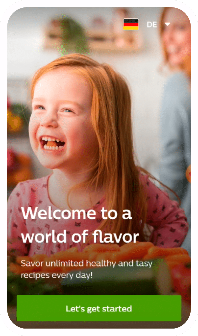 Onboarding screen in the NutriU app.