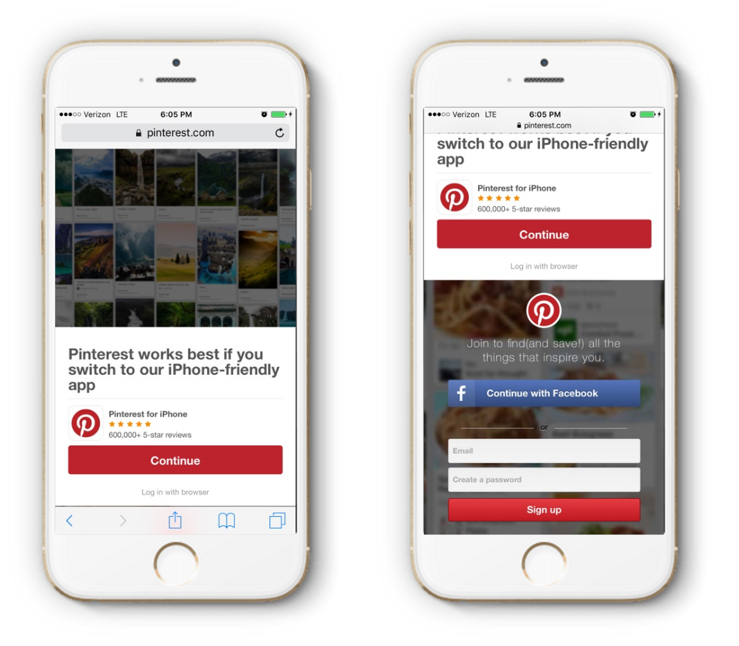 Web to App Full Page Takeover Web to App Full Page Takeover