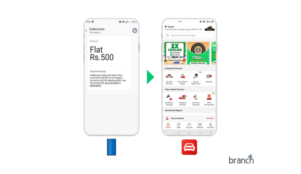 Image of a text message displaying a discount