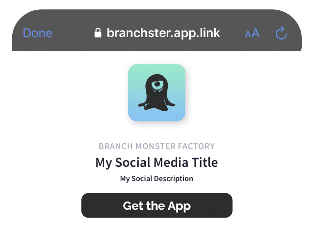 App promotion page with 