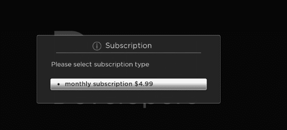 Example of action card item prompting viewers to subscribe