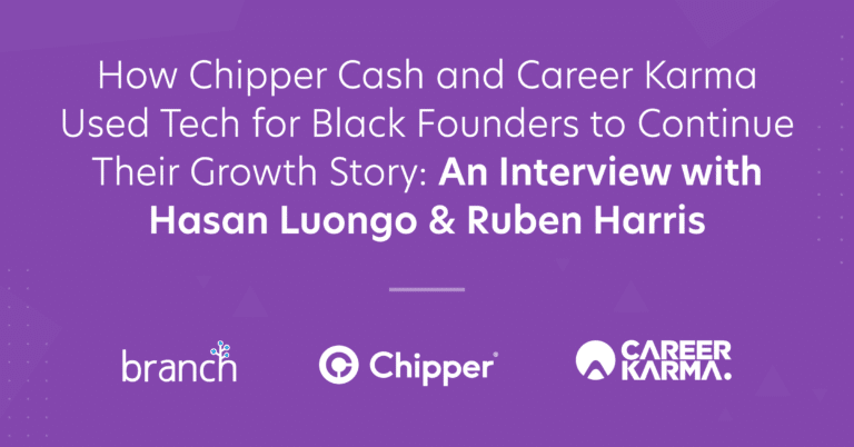 Promotional graphic for an interview featuring Hasan Luongo & Ruben Harris about tech for black founders.