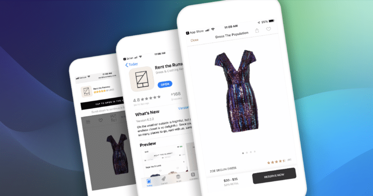 Multiple phones screens showing app using Journeys smart banners