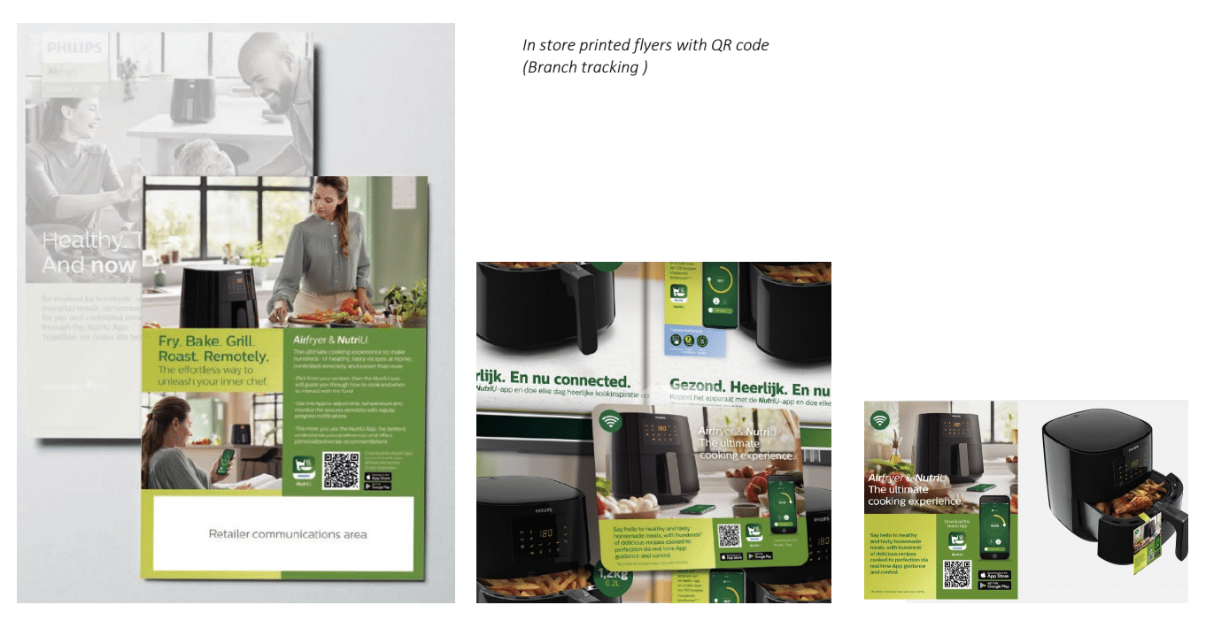 In-store printed flyers with QR code