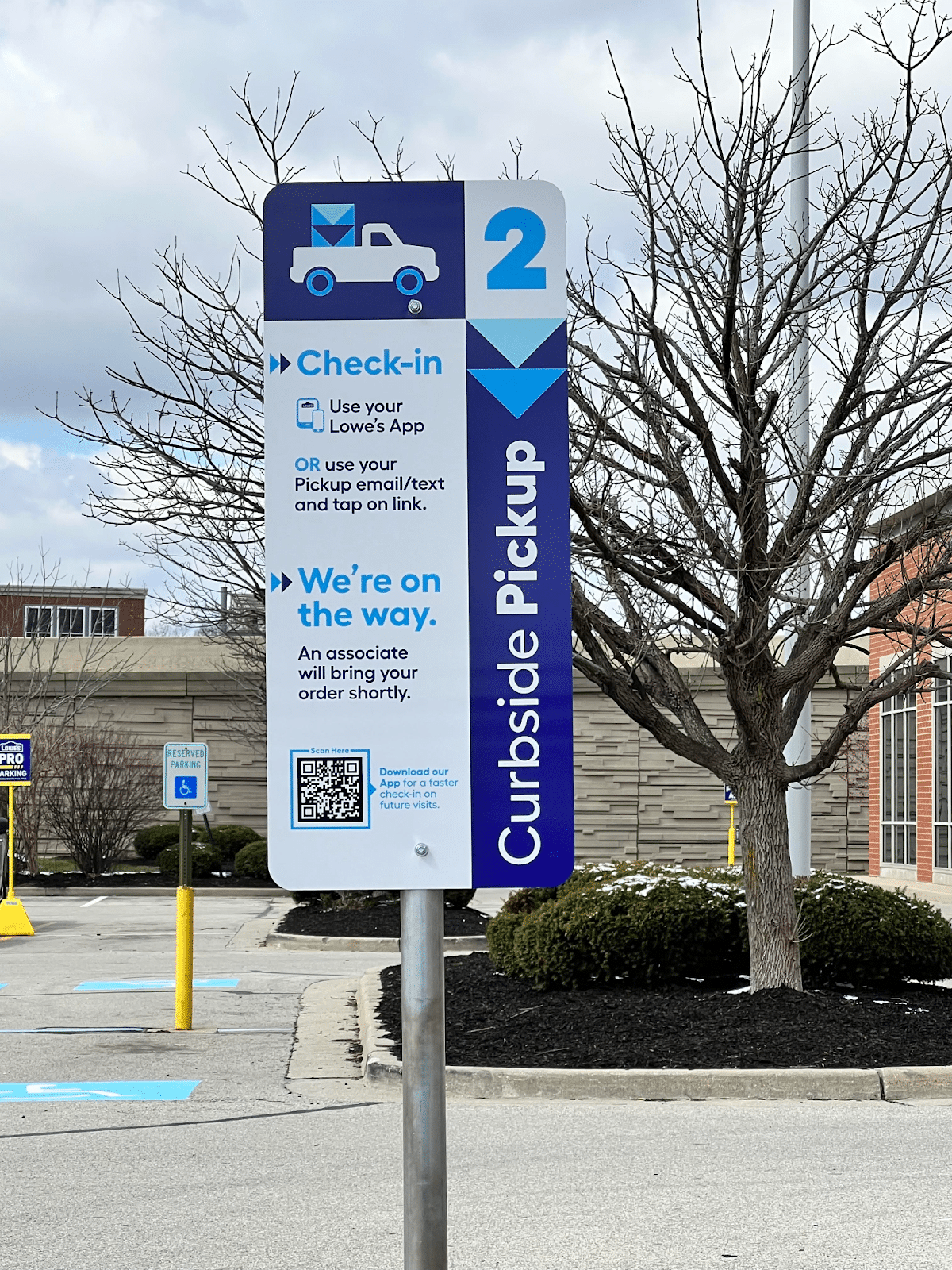 QR code ad placed on a curb side